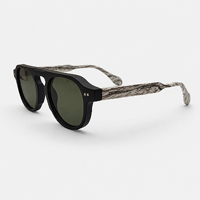 ÓCULOS DE SOL TRITON EYEWEAR REDONDO ACETATO PRETO FOSCO