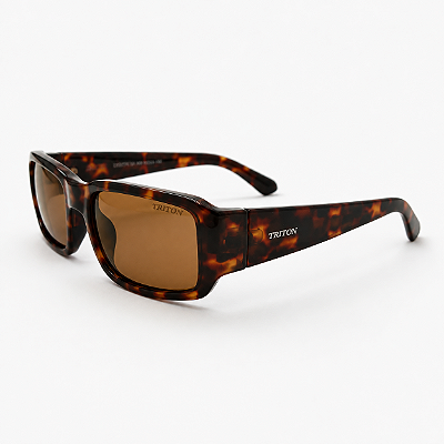 ÓCULOS DE SOL TRITON EYEWEAR RETANGULAR ACETATO MARROM TARTARUGA