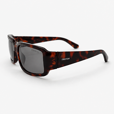 ÓCULOS DE SOL TRITON EYEWEAR RETANGULAR ACETATO MARROM TARTARUGA
