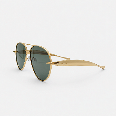 ÓCULOS DE SOL TRITON EYEWEAR AVIADOR METAL DOURADO