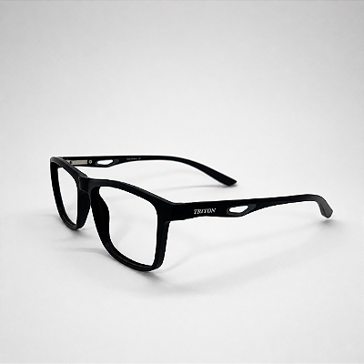 ARMAÇÃO DE GRAU CLIP-ON TRITON EYEWEAR RETANGULAR ACETATO PRETO