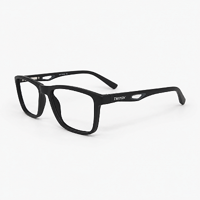 ARMAÇÃO DE GRAU CLIP-ON TRITON EYEWEAR RETANGULAR ACETATO PRETO
