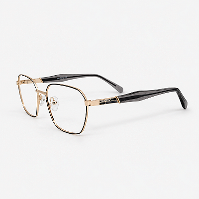 ARMAÇÃO DE GRAU TRITON EYEWEAR QUADRADO DOURADO COM PRETO