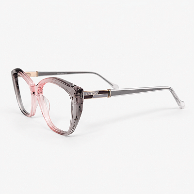 ARMAÇÃO DE GRAU TRITON EYEWEAR GATINHO ACETATO ROSA E CINZA