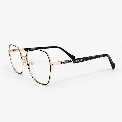 ARMAÇÃO DE GRAU TRITON EYEWEAR QUADRADO METAL DOURARO COM PRETO