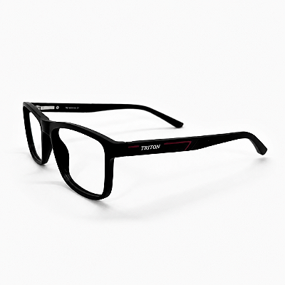 ARMAÇÃOS DE GRAU CLIP-ON TRITON EYEWEAR RETANGULAR ACETATO PRETO