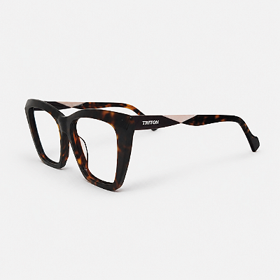 ARMAÇÃO DE GRAU TRITON EYEWEAR GATINHO ACETATO MARROM TARTARUGA