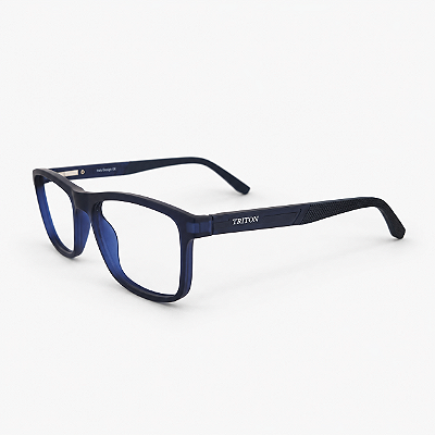 ARMAÇÃO DE GRAU CLIP-ON TRITON EYEWEAR RETANGULAR ACETATO AZUL