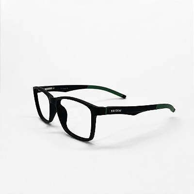 ARMAÇÃO DE GRAU CLIP-ON TRITON EYEWEAR RETANGULAR ACETATO PRETO