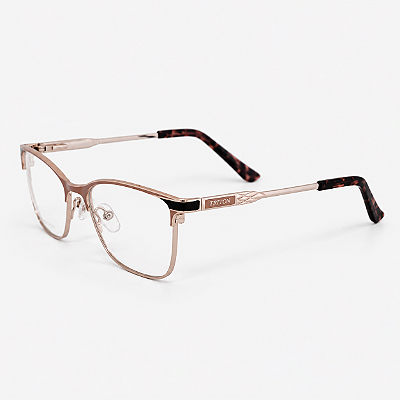 ARMAÇÃO DE GRAU TRITON EYEWEAR RETANGULAR METAL DOURADO COM ROSA