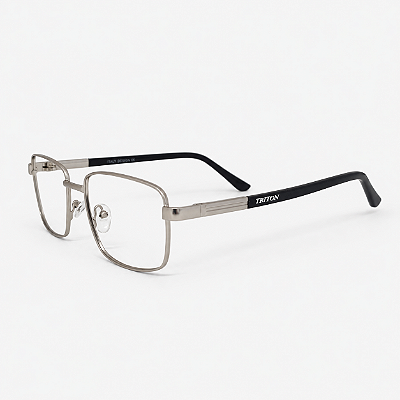 ARMAÇÃO DE GRAU TRITON EYEWEAR RETANGULAR METAL PRATA