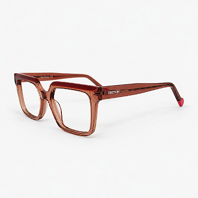 ARMAÇÃO DE GRAU TRITON EYEWEAR QUADRADO ACETATO ROSA COM VERMELHO