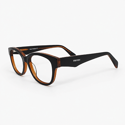 ARMAÇÃO DE GRAU TRITON EYEWEAR GATINHO ACETATO PRETO