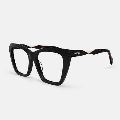 ARMAÇÃO DE GRAU TRITON EYEWEAR GATINHO ACETATO PRETO