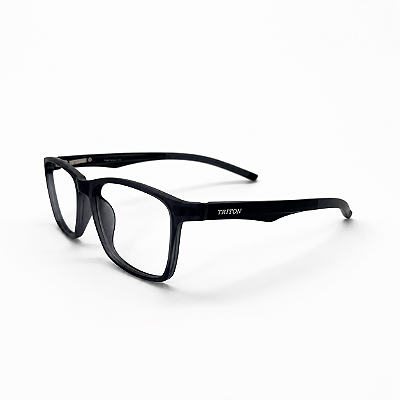 ARMAÇÃO DE GRAU CLIP-ON TRITON EYEWEAR RETANGULAR ACETATO PRETO