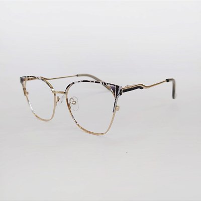 ARMAÇÃO DE GRAU TRITON EYEWEAR GATINHO METAL DOURADO