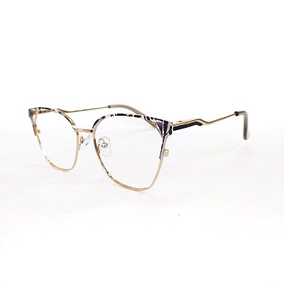 ARMAÇÃO DE GRAU TRITON EYEWEAR GATINHO METAL DOURADO