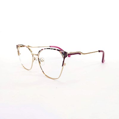 ARMAÇÃO DE GRAU TRITON EYEWEAR GATINHO METAL DOURADO