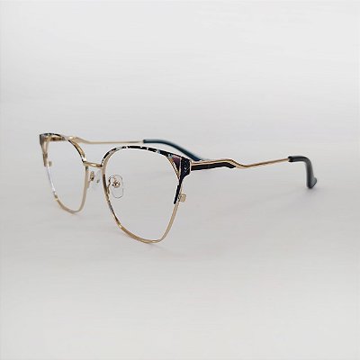 ARMAÇÃO DE GRAU TRITON EYEWEAR GATINHO METAL DOURADO