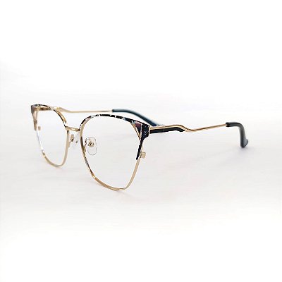 ARMAÇÃO DE GRAU TRITON EYEWEAR GATINHO METAL DOURADO