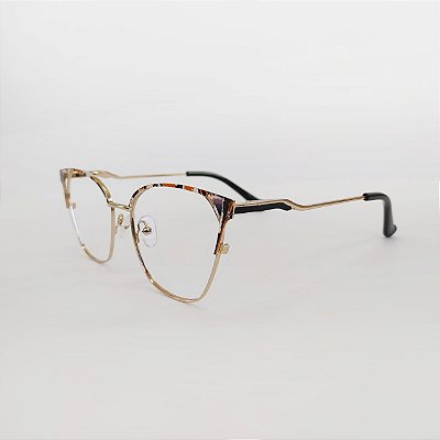 ARMAÇÃO DE GRAU TRITON EYEWEAR GATINHO METAL DOURADO