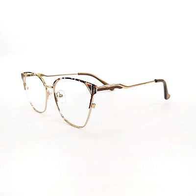 ARMAÇÃO DE GRAU TRITON EYEWEAR GATINHO METAL DOURADO