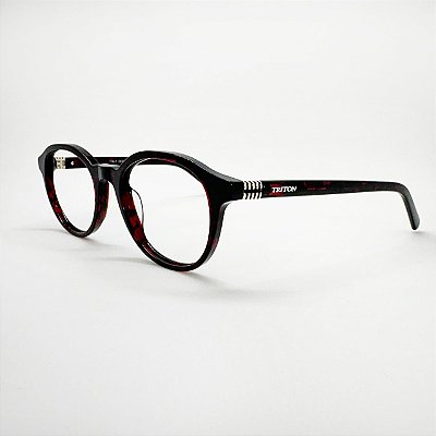 ARMAÇÃO DE GRAU TRITON EYEWEAR REDONDO ACETATO VERMELHO