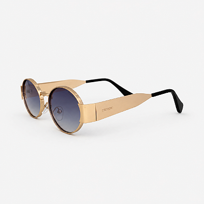 ÓCULOS DE SOL TRITON EYEWEAR OVAL METAL DOURADO