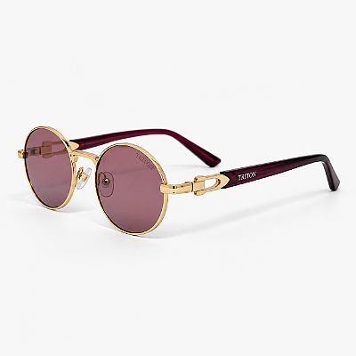 ÓCULOS DE SOL TRITON EYEWEAR OVAL METAL DOURADO