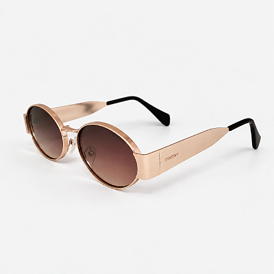 ÓCULOS DE SOL TRITON EYEWEAR OVAL METAL DOURADO