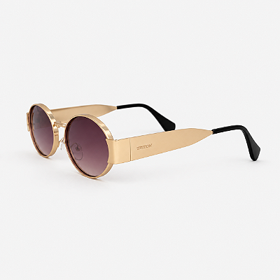 ÓCULOS DE SOL TRITON EYEWEAR OVAL METAL DOURADO