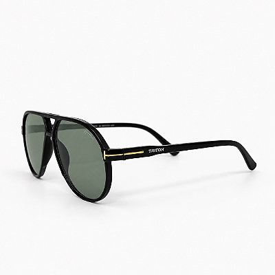 ÓCULOS DE SOL TRITON EYEWEAR AVIADOR ACETATO PRETO
