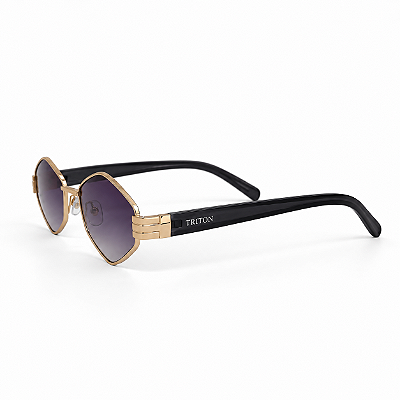 ÓCULOS DE SOL TRITON EYEWEAR HEXAGONAL METAL DOURADO
