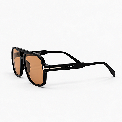 ÓCULOS DE SOL TRITON EYEWEAR AVIADOR ACETATO PRETO