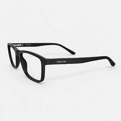 ARMAÇÃO DE GRAU CLIP-ON TRITON EYEWEAR RETANGULAR ACETATO PRETO