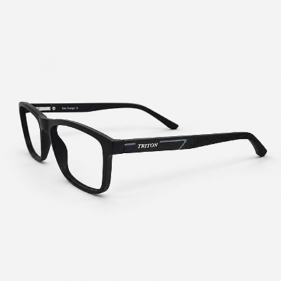 ARMAÇÃOS DE GRAU TRITON EYEWEAR RETANGULAR ACETATO PRETO