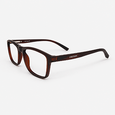 ARMAÇÃO DE GRAU CLIP-ON TRITON EYEWEAR RETANGULAR ACETATO MARROM