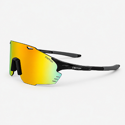 ÓCULOS DE SOL TRITON EYEWEAR ESPORTIVO ACETATO PRETO