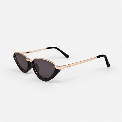 ÓCULOS DE SOL TRITON EYEWEAR RETRÔ METAL DOURADO COM ACETATO PRETO
