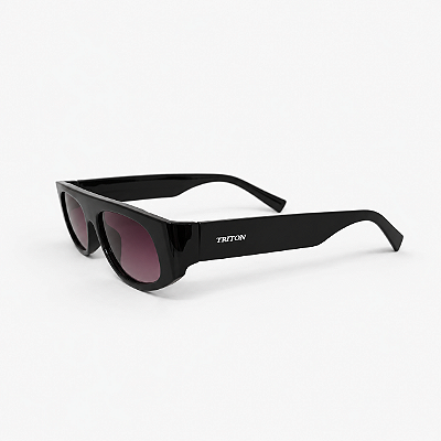 ÓCULOS DE SOL TRITON EYEWEAR RETRÔ ACETATO PRETO