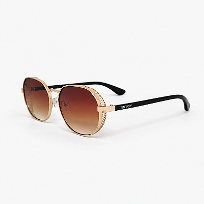 ÓCULOS DE SOL TRITON EYEWEAR OVAL METAL DOURADO