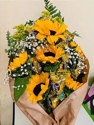 Ramalhete de Girassol com Ouro Branco