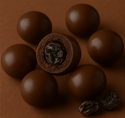 Drageado Uva Passa Meio Amargo