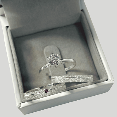 Aliança de Prata 950 Cravejada Brilho Eterno  Asteri Com Anel Solitário de Brinde Aliança só Love