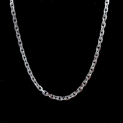 Corrente Masculina de Prata 925 Elo Cartier Cadeado – 3mm Fina e Estilosa | Alianças Só Love