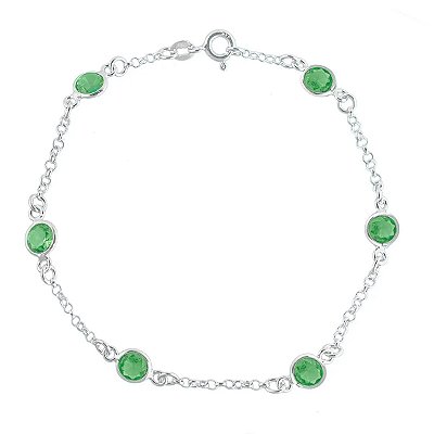 Pulseira de Prata 925 Feminina com Pedra Verde Zircônia – Elegância com Energia Positiva | Alianças Só Love