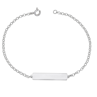 Pulseira de Prata Personalizada Baby Plaquinha Infantil – Um Toque de Amor e Exclusividade | Alianças Só Love