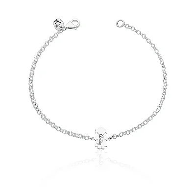 Pulseira feminina Prata Personalizada com um filho e nome