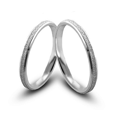 Aliança de Prata 950 Tradicional Essência Amélia 2mm Com Anel Solitário de Brinde Aliança só Love