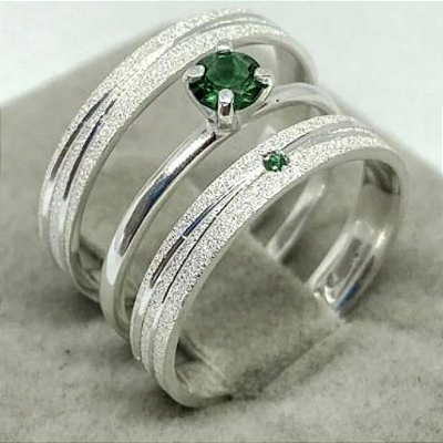 Aliança de Prata 950 Cravejada Brilho Eterno Florya 5mm Com Anel Solitário de Brinde Aliança só Love